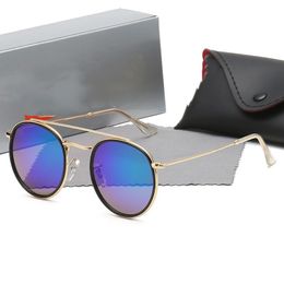 Óculos de sol de designer de luxo de alta qualidade para homens e mulheres, armação de metal espelhada, óculos de sol piloto clássicos, óculos vintage anti-UV, ciclismo, 1 peça, óculos de sol da moda