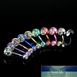 hot navel ring NZ - 1pcs Hot Crystal Gem Dangle Ball Button Surgical Steel Barbell Belly Navel Ring Bar Body Piercing Jewelry Belly Button Rings