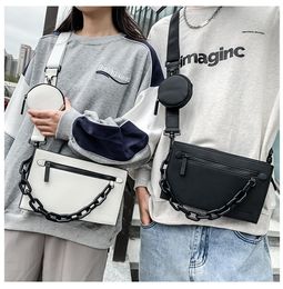 dicky0750 HBP wholesale Fashionable bags chain shoulder bag boys personality all-match men's crossbody bag trend Zipper Mobile phone pocket ID slot