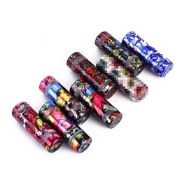 Colorful Skull Pattern Smoking Aluminum Cylindrical Cracker Puncture Bottle Opener Pollen Press Cream Whipper Dispenser Dry Herb Tobacco Spice Miller Holder DHL