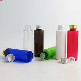 24 x 100ml Travel Refillable Lotion Cream Plastic Bottle Gold Sliver Aluminum Cap Square Shoulder Dispensing Cosmetic