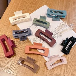 Hair Claw Clips For Women Plastic Square Ponytail Clips Hair Clip Clamp Solid Color Large Barrettes Hairpin Hair Accessories