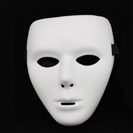 Jabbawockeez Plain White Face Full Mask For Halloween Masquerade Drama Party Hip-Hop Ghost Dance Performances Props PHJK2105