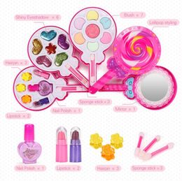 Girl Makeup Set No Toxic Children Play House Cosmetic Kit Lollipop Pretend Play Beauty Toys Accessory Child Gifts