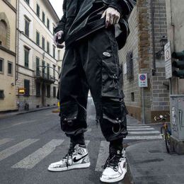 Streetwear Cargo Pants Men Joggers Fashion Techwear Black Hip Hop Ankle Length Trousers Sport Casual G0104