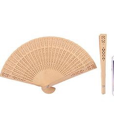 2021 new Personalised sandalwood folding hand fans with organza bag wedding favours fan party giveaways Free FAST SHIP