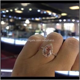 Band Drop Delivery 2021 Engagement Ring For Women Luxury Wedding Fashion Gemstone Jewellery Simulated Diamond Rings Micj9