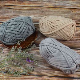 1PC 100g/Pcs Fancy Yarns For Hand Knitting Thick Thread Crochet Cloth Yarn Diy Bag Handbag Carpet Cushion Cotton Cloth T-Shirt Yarn Y211129
