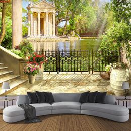 Custom Wall Painting 3D Stereoscopic Space Balcony Garden Landscape Photo Wallpaper Murals Living Room Sofa Bedroom Decorationgood quatity