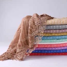 lace floral scarf shawls cotton beads scarves large size wraps stripe fashion flower ladies headband soft