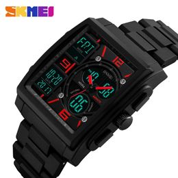 SKMEI 1274 Men's Wrist Watch Multi-function PU Strap Outdoor Sports Digital Watch For Male New X0524