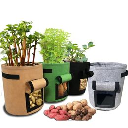 Planters & Pots Plant Bag Potato Grow Container Planter PE Cloth Planting Vegetable Gardening Thicken Pot 2021