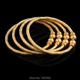 Luxury Dubai Gold Baby Bangle Jewelry for Boys Girls18k Gold Color Ethiopian Kids Bangles Bracelet Jewelry Q0717