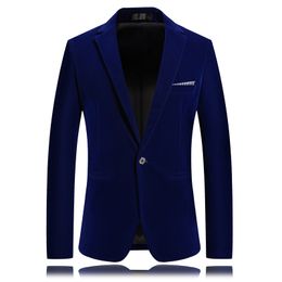 Autumn Winter Velvet Men's Luxury Fashion Banquet Dress Suit Jacket / Male Slim Texture High Quality Blazer Coat 220310