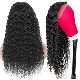 12-40 inches Human Hair Lace Closure Front Wigs For Black Women Straight Body Deep Water Wave With Frontal Kinky Curly Gluless Pre Plucked Lace Wig 180% Density 10A Grade