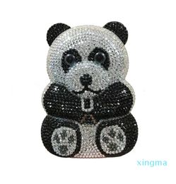 2021DesignerPanda Handbag Purse Women Diamond Clutch Animal bear Shaped Bling Evening Bag