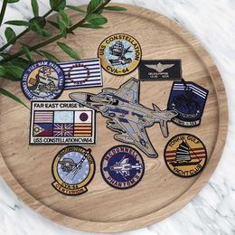 Customized Embroidered USS Constellastioncva Patches Flag Iron On Badge Decoration Repair Patches For Clothes Bags Hats Shoes
