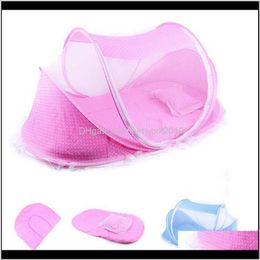 Bedding Supplies Textiles Home & Garden Drop Delivery 2021 Portable Foldable Kids Bed Dot Zipper Mosquito Net Tent Crib Sleeping Cushion Coll