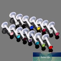 14Pcs/lot Bioplast Flexible Labret Lip Ring Ear Helix Tragus Cartilage Studs Piercing Mixed Colour Body Piercing Jewellery 16G Factory price expert design Quality