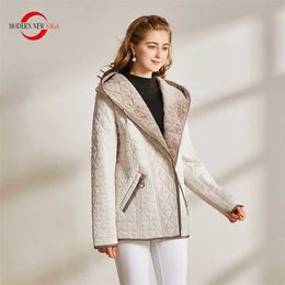 MODERN SAGA Autumn Women Jacket Warm Cotton Padded Hooded Zipper Parkas Female Coats Spring Casual Plus Size 211018