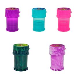 belt grinder accessories UK - Other Smoking Accessories Honeypuff four-layer plastic belt storage function smoke grinder luminous marble height 93MM 5 colors