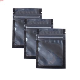 6.5x9cm(2.5x3.5in) 100X Glossy Translucent Tear Notch Flat Pouch Mylar Reclosable Small Plastic Black Zip Lock Baggoods