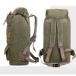 100L Hiking Camping Backpack Large Canvas Travel Luggage Backpack Outdoor Mountaineering Multiple Pockets Rucksack X318D Y0721