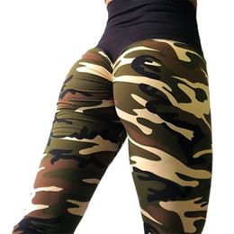 Women Quick Dry Purple Camouflage Printing Push Up Hip Leggings High Elasticity Fitness Waist Gym Workout 210604
