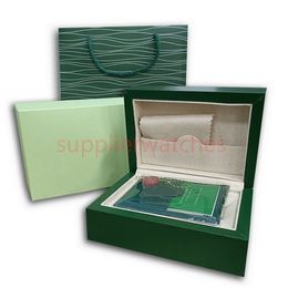 Hjd 2022 Luxury Green R boxes O Mens For Original L Inner E Outer X Woman's Watches Boxes Men Wristwatch Gift Certificate Brochure Tote Bag designer Watch Box