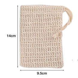 Natural Exfoliating Mesh Soap Saver Sisal Soap Saver Bag Pouch Holder For Shower Bath Foaming And Drying ZZE8506