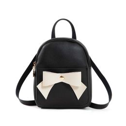 New Girls Women's Pu Leather Bowknot Mini Bag Girls Rucksack Small Travel Shoulder Backpack