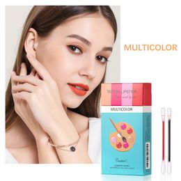 Honey 20pcs/Set Lipstick Cotton Stick Lipsticks Long Lasting Waterproof Non-Stick Lipstick Moisturising Lip Balm Lipsticks Lady Liquid Lipstick Makeup