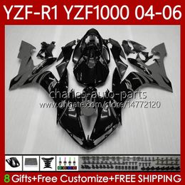 Fairings Kit For YAMAHA YZF-R1 YZF R 1 1000 CC YZF1000 Grey flames YZFR1 04 05 06 Bodywork 89No.66 YZF R1 1000CC 2004 2005 2006 YZF-1000 2004-2006 OEM Motorcycle Body
