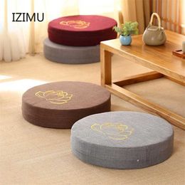 IZIMU 40X6CM Yoga Meditate PEP Hard Texture Meditation Cushion Backrest Pillow Japanese Tatami Mat Removable and Washable 211203