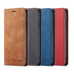 High quality FORWENW Magnetic Leather Wallet Cases Bumper With Card Slot Flip Magnet Cover For iPhone14 13 12 xs samsung s10 HUAWEI
