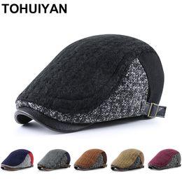 Retro Knitted Man Hat Casual Boina Hombre Newsboy Caps Winter Autumn Warm Cabbie Hats Drivers Branded Flat Cap for Women