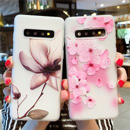 Beautiful cases For Samsung Galaxy S10 Plus S10E Cover Flower Patterned Silicone Clear Bumper For Samsung S10 E Case