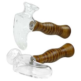 Hand Pipes smoking pipe 4.6" oil burner tobacco wax spoon glass bowl hammer