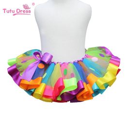 rainbow ball gowns Australia - Skirts Girls Skirt Pettiskirt Rainbow Tutu Girl Polka Princess Mini Handmade Baby Toddler Party Ball Gown Children Clothing