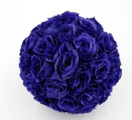 2021 10 Pcs Royal Blue 5inch Rose Flower Kissing Ball Wedding Flowers Decoration