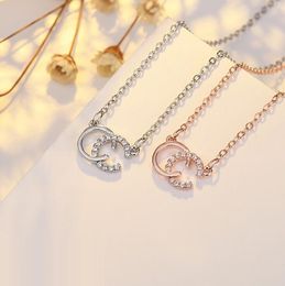 Fashion Brand Designer Double C Letters Necklace Gold Tone Zircon Necklaces For Women Men Wedding Party Jewellery Gift