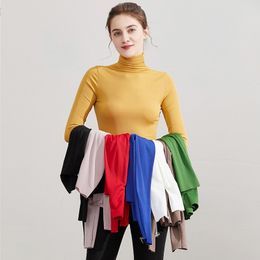 Winter Women Turtleneck Warm Knitted Sweater High Elasticity Pullovers Autumn Tight Jumper Top 210423