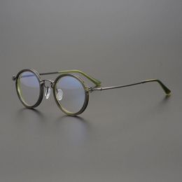 Fashion Sunglasses Frames Japanese Brand Designer Titanium Acetate Glasses Frame Men Retro Round Eyeglasses For Women Clear Lens Prescriptio