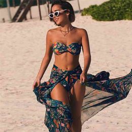 Embroidery Kaftan Beach Tunic Cotton Cover up Saida de Praia Swimsuit Women Bikini cover Pareo Sarong wear 210722