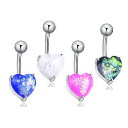 heart belly button piercing UK - Heart Style Navel Earring Trendy Body Piercing Fashion Belly Button Rings Stainless Steel