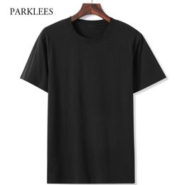 Solid T Shirt Men Summer Short Sleeve Mens T-Shirts Casual Cotton Oversized T Shirt O-Neck Tee Shirt Breathable Soft Streetwear 210524