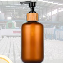 Storage Bottles Jars Empty 120ml 250ml 500ml Lotion Pump Bottle PET Frosted Bright Amber Cosmetic Refillable Shampoo Shower Gel 5031 Q2