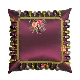 Luxury designer classic high-quality embroidered pillow case cushion cover size 40*40cm and 25*50cm tassel pendant decoration 2022 arrive