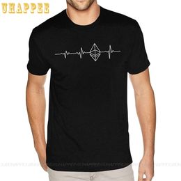 Ethereum Heartbeat Tee Boy Büyük Kalite T Gömlek Adam Kısa Kollu Ucuz Fiyat Markalı Benzersiz Giyim 210409