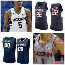 Custom Uconn Huskies Баскетбольная майка Коннектикут Любое имя Номер 22 Квинтин Уильямс 4 Джален Адамс 1 Кристиан Виталь 4 Джален Адамс Стич